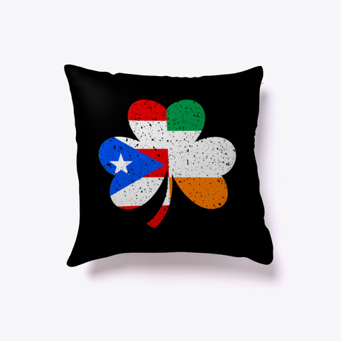 Boricua Puerto Rico Irish Shamrock Gift Black T-Shirt Front