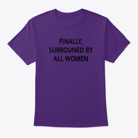 Dad Of Girls Design Surrounded By Women Purple T-Shirt Front