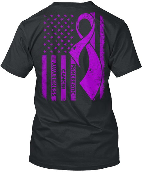 Pancreatic Cancer Awareness Black T-Shirt Back