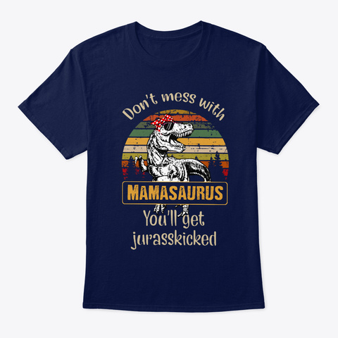 Mamasaurus Navy T-Shirt Front
