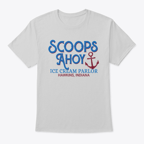 Scoops Ahoy Ice Cream Parlor Light Steel T-Shirt Front