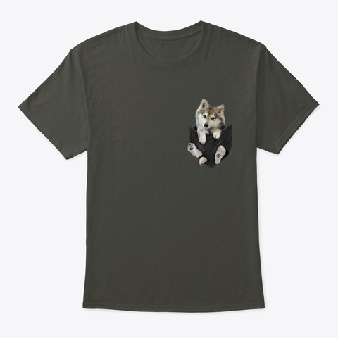 Wolf In Pocket For Wolf Lovers Smoke Gray T-Shirt Front