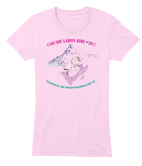 Cascade Ladies Ride Light Pink T-Shirt Front