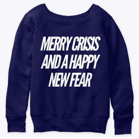 Merry Christmas New Year Holiday Gift Navy  T-Shirt Front