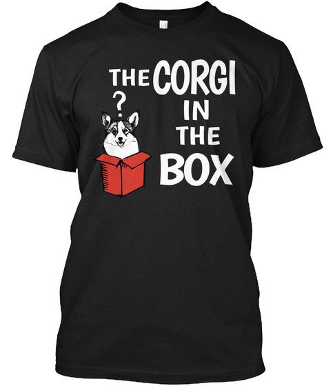 Corgi Dog Black T-Shirt Front