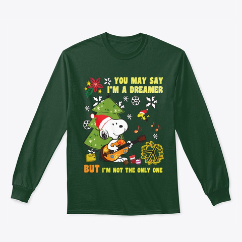 Peace Dreamer   Christmas Forest Green T-Shirt Front