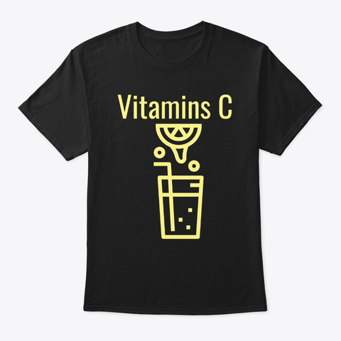 Vitamins C Lemonade Black T-Shirt Front