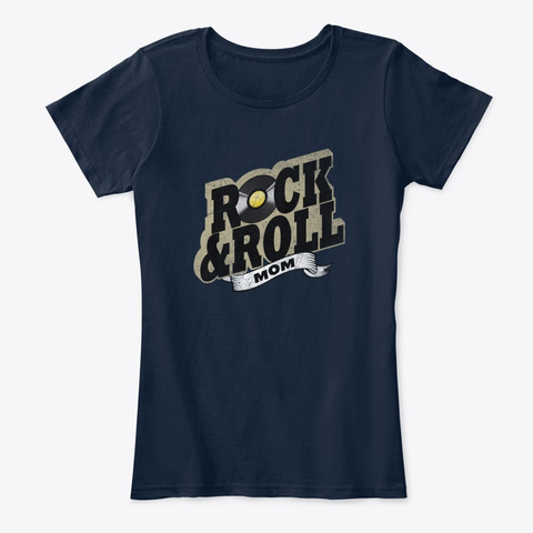 Rock And Roll Mom New Navy T-Shirt Front