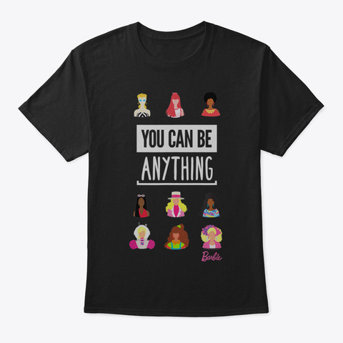 Barbie 60 Th Anniversary You Can Be Anyth Black T-Shirt Front
