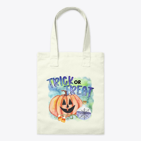 Trick Or Treat Tote Bag Natural Maglietta Front