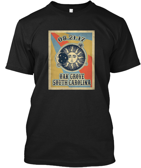 Vintage Oak Grove South Carolina Solar E Black T-Shirt Front