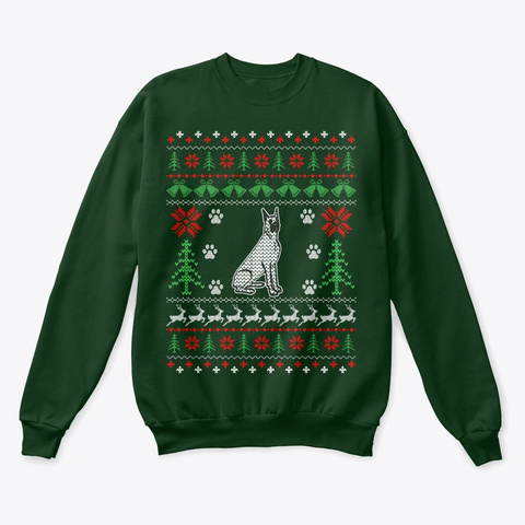 Great Dane Christmas Sweater Deep Forest  T-Shirt Front