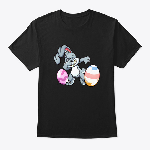 Dabbing Bunny Easter Fun Dab Dance Pasch Black T-Shirt Front