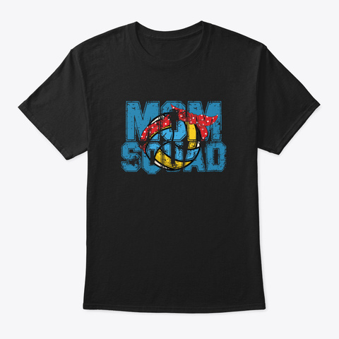 Volleyball Squad Mom Paqvn Black T-Shirt Front
