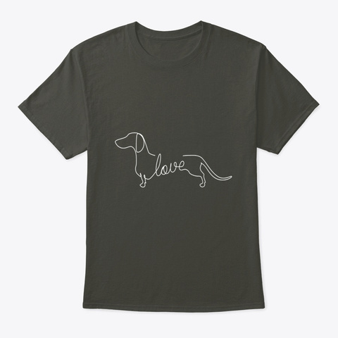 Dachshund Wiener Dog Love Art Sketch Smoke Gray T-Shirt Front