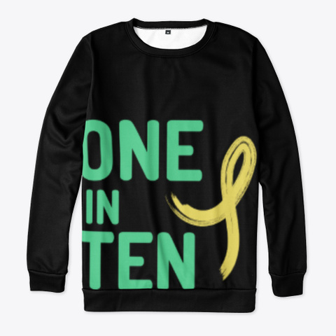 One In Ten Endometriosis Awareness Black T-Shirt Front