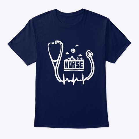 Nurse / Nursing Art   Clayink Navy T-Shirt Front