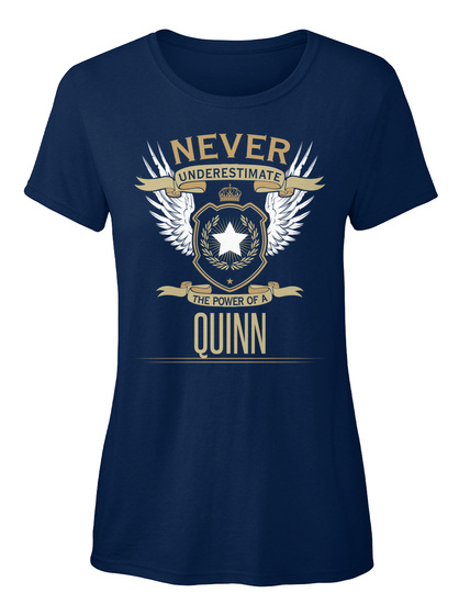 Quinn The Power Of  Navy T-Shirt Front