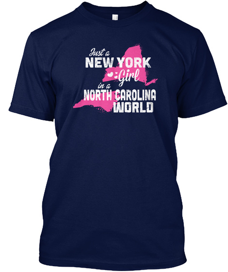 Girl In A North Carolin World Navy T-Shirt Front