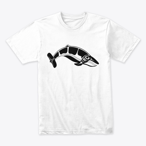 Whale Native Design White T-Shirt Front