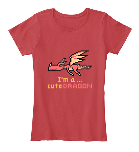 I'm A... Cute Dragon Classic Red T-Shirt Front