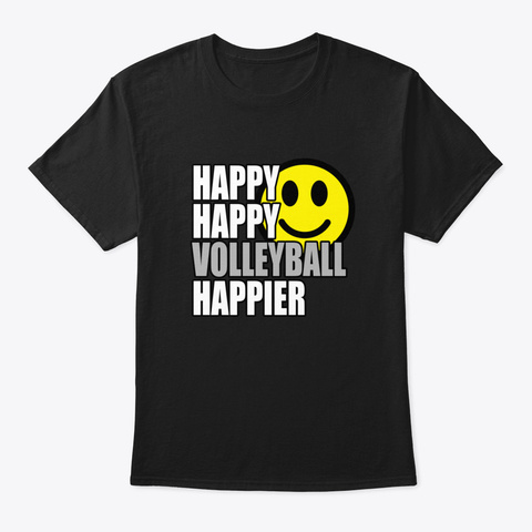 Volleyball F53ld Black T-Shirt Front