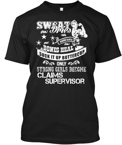 Claims Supervisor Black T-Shirt Front