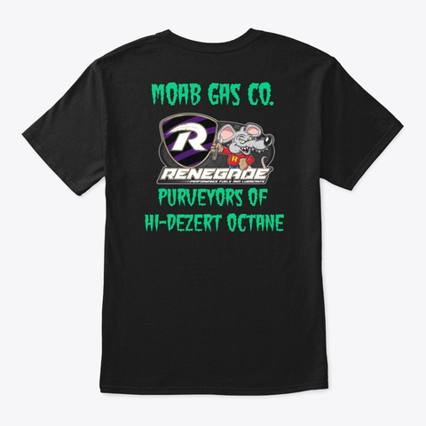 Moab Gas Co  Black T-Shirt Back