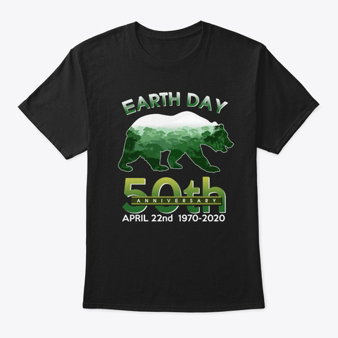 50th Anniversary Bear Lover Gift Black Camiseta Front