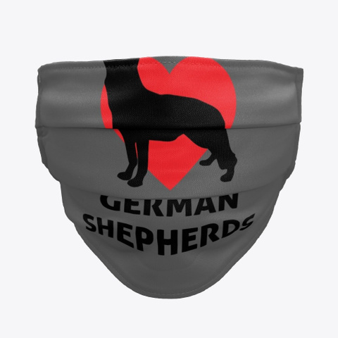I Heart German Shepherds Dog Charcoal T-Shirt Front