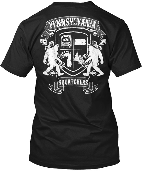Pennsylvania Squatchers Black T-Shirt Back