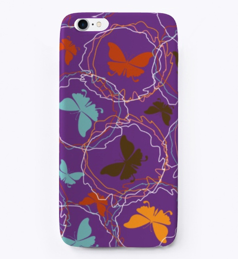 World Best Butterfly Iphone Cover Design Purple T-Shirt Front