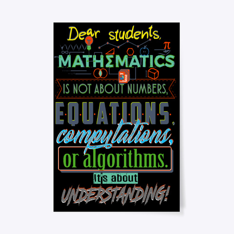 Math Poster Black T-Shirt Front