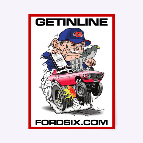 Ford Six Getinline Poster White áo T-Shirt Front