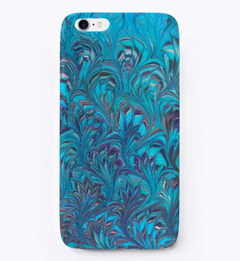 Blue Hand Marbled Design   Phone Casee Standard T-Shirt Front