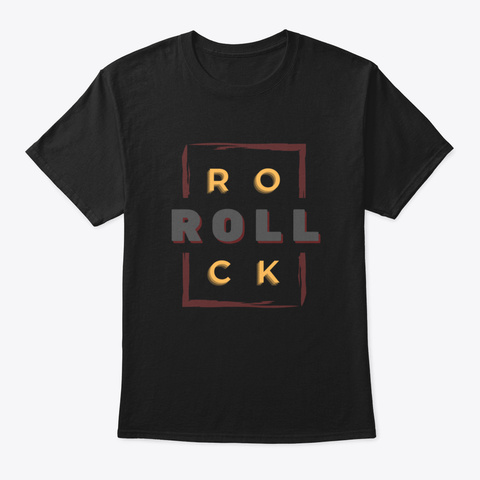 Old School Rock And Roll Music Black T-Shirt Front