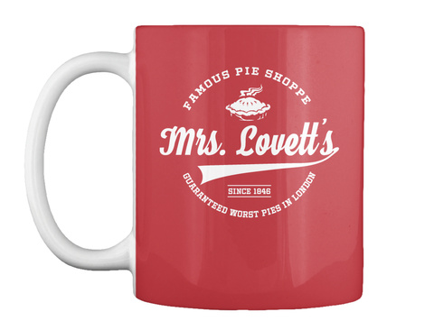 Mrs Lovett's Mug Bright Red T-Shirt Front