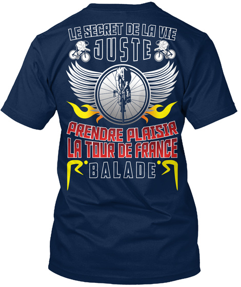 Tour De France T Shirts | Cycle T Shirts Navy T-Shirt Back