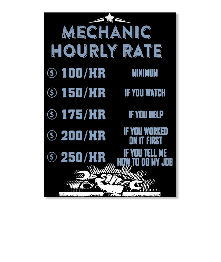 Cozy Mechanic Hourly Rate .. 100/hr Minimum 150/hr If You Sticker Portrait 