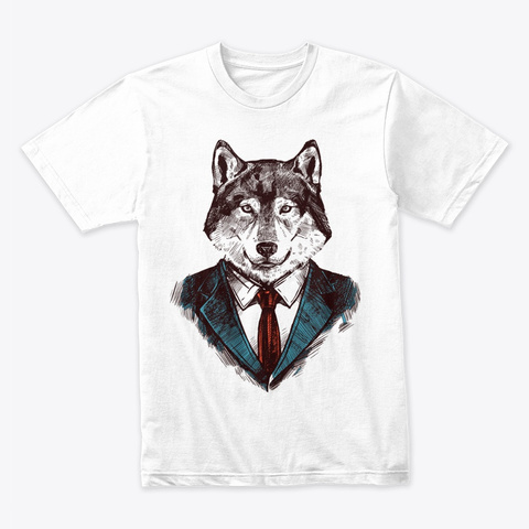 Wolf White T-Shirt Front