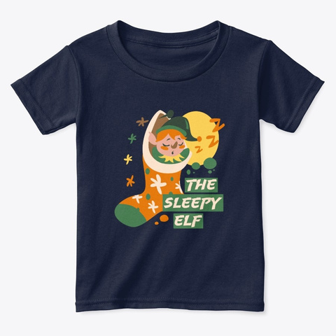 Sleepy Elf Christmas Elves Gift X Mas Navy  áo T-Shirt Front