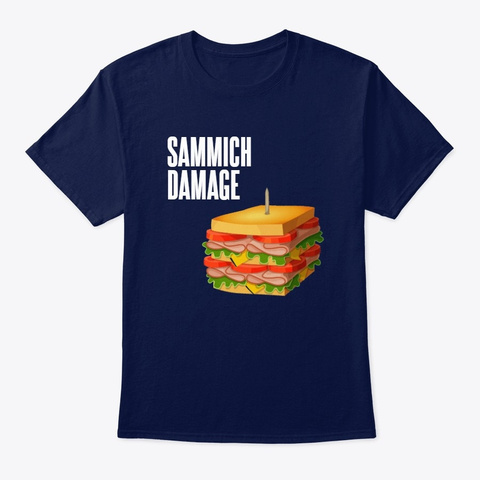 Sammich Damage Navy T-Shirt Front