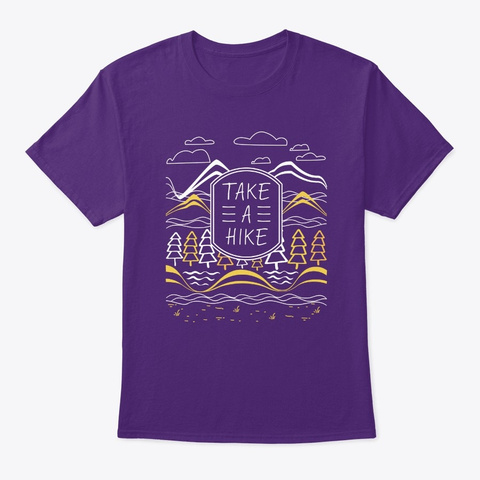 Take A Hike Outdoor Nature Hiking Campin Purple T-Shirt Front