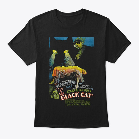 The Black Cat Black T-Shirt Front