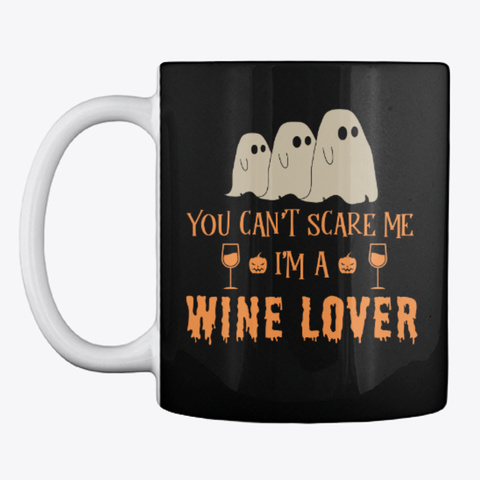 Wine Halloween Mug Black T-Shirt Front