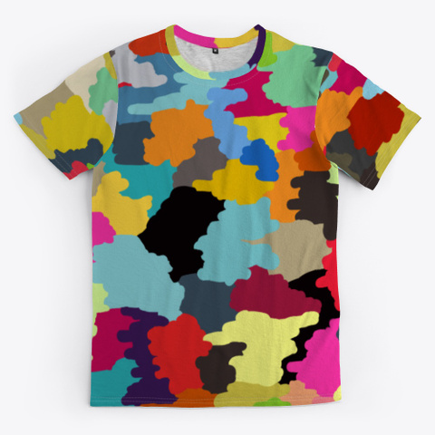 Abstract Multicolor Camouflage Patchwork Standard T-Shirt Front
