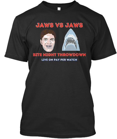 Jaws Vs Jaws Black T-Shirt Front