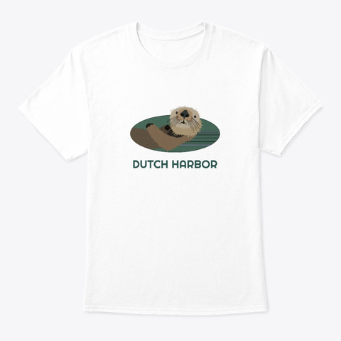 Dutch Harbor Ak Otter Pnw Tribal White T-Shirt Front