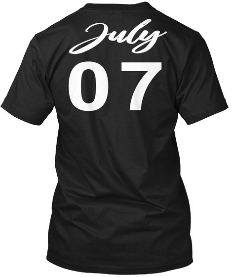 July 07   Cancer Black T-Shirt Back