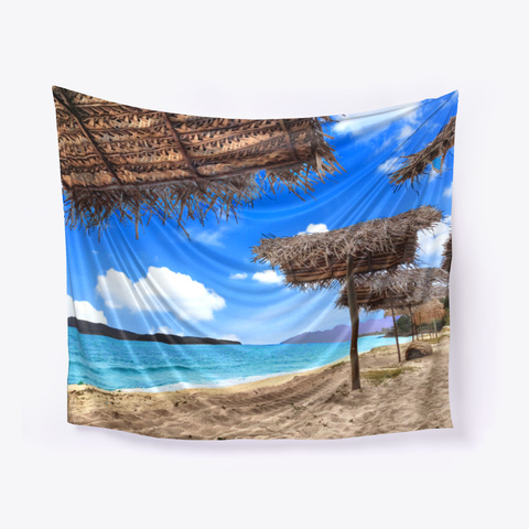 Sunny Beach Home Decor Tapestry White T-Shirt Front